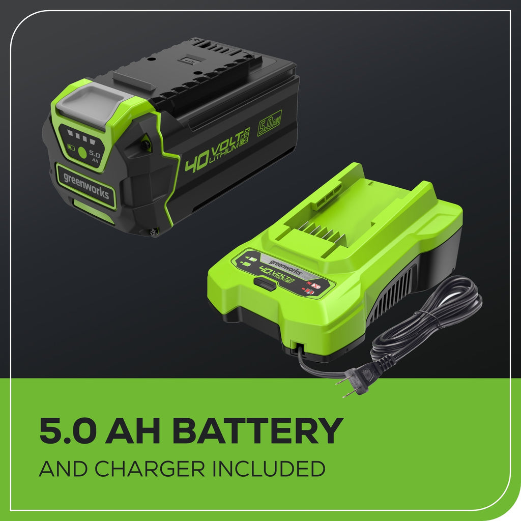 40V 21" Cordless Battery Self-Propelled Lawn Mower: 5.0Ah Battery and Charger, LM2154S