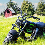 60V STEALTH Series Electric Mini-Bike: (2) 8.0 Ah Batteries and Dual-Port Rapid Charger