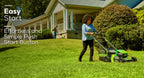 RENEWED 80V 21" Cordless Battery 4-in-1 Self-Propelled Lawn Mower: (1) 4.0 Ah, (1) 2.0 Ah Battery and Rapid Charger, LM2118S