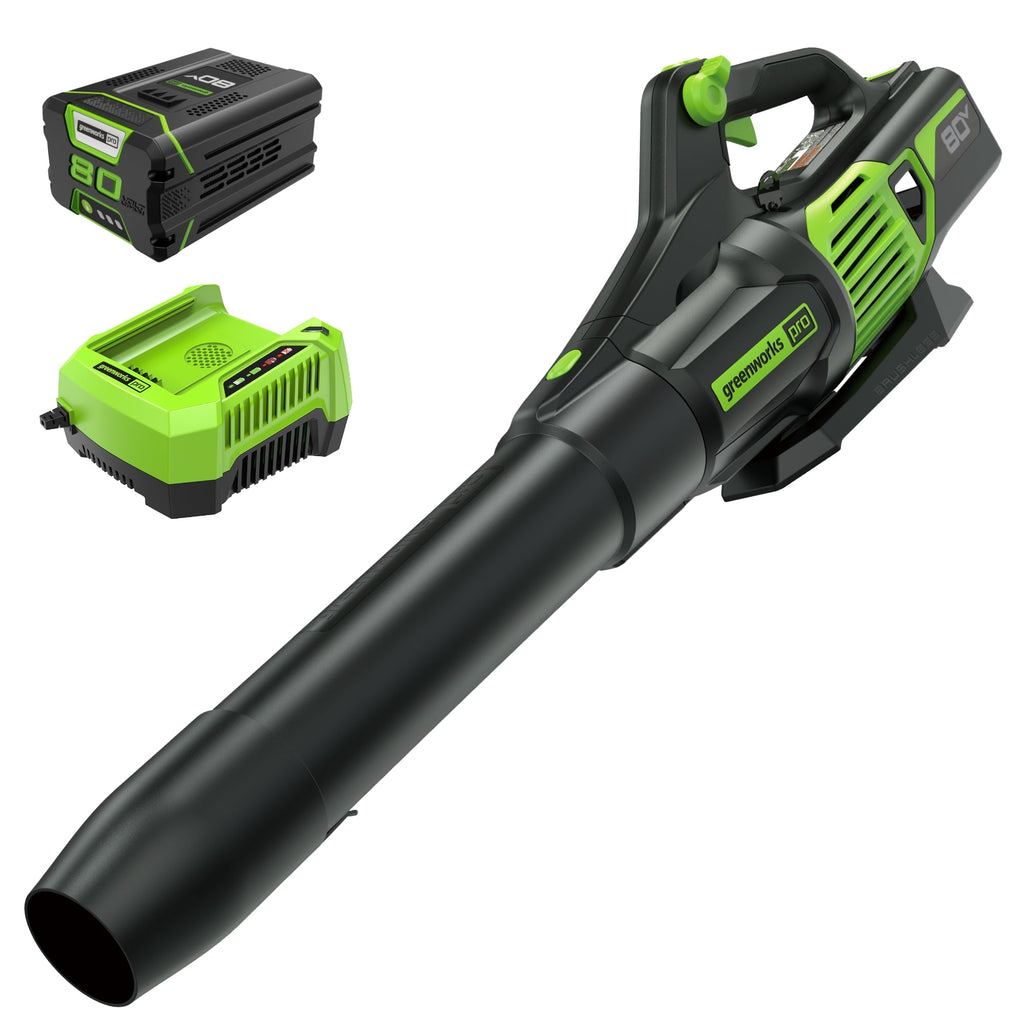 RENEWED 80V 730 CFM Cordless Battery Leaf Blower: 2.5 Ah Battery and Rapid Charger