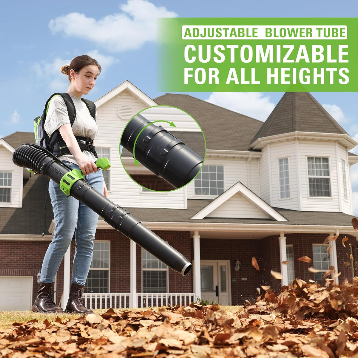 40V 710 CFM Cordless Battery Dual-Port Backpack Blower: (2) 8.0 Ah Battery and Charger
