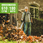 80V 610 CFM Cordless Battery Backpack Blower ,5Ah Battery and Rapid Charger