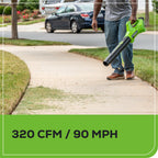 48V (24V x 2) 17" Push Cordless Lawn Mower, 320CFM Leaf Blower and 12" String Trimmer Combo Kit: (2) 4.0 Ah USB Batteries