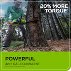 60V 18"Cordless Battery 2.0 kW Chainsaw and Hard Case, 4Ah Battery and Charger
