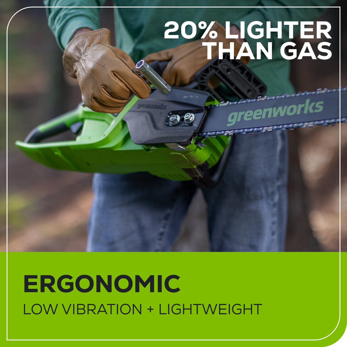 60V 18"Cordless Battery 2.0 kW Chainsaw and Hard Case, 4Ah Battery and Charger