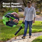 60V 630CFM Cordless Battery Blower: 2.5 Ah Battery and 3A Charger