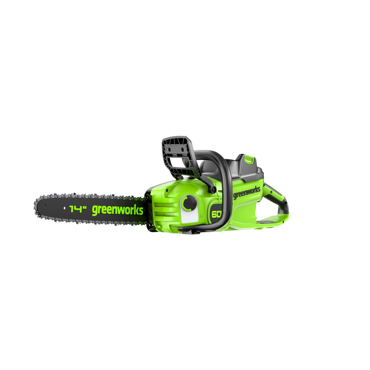 60V 14" Cordless Battery 1.2kW Chainsaw: 2.5 Ah Battery and 3A Charger