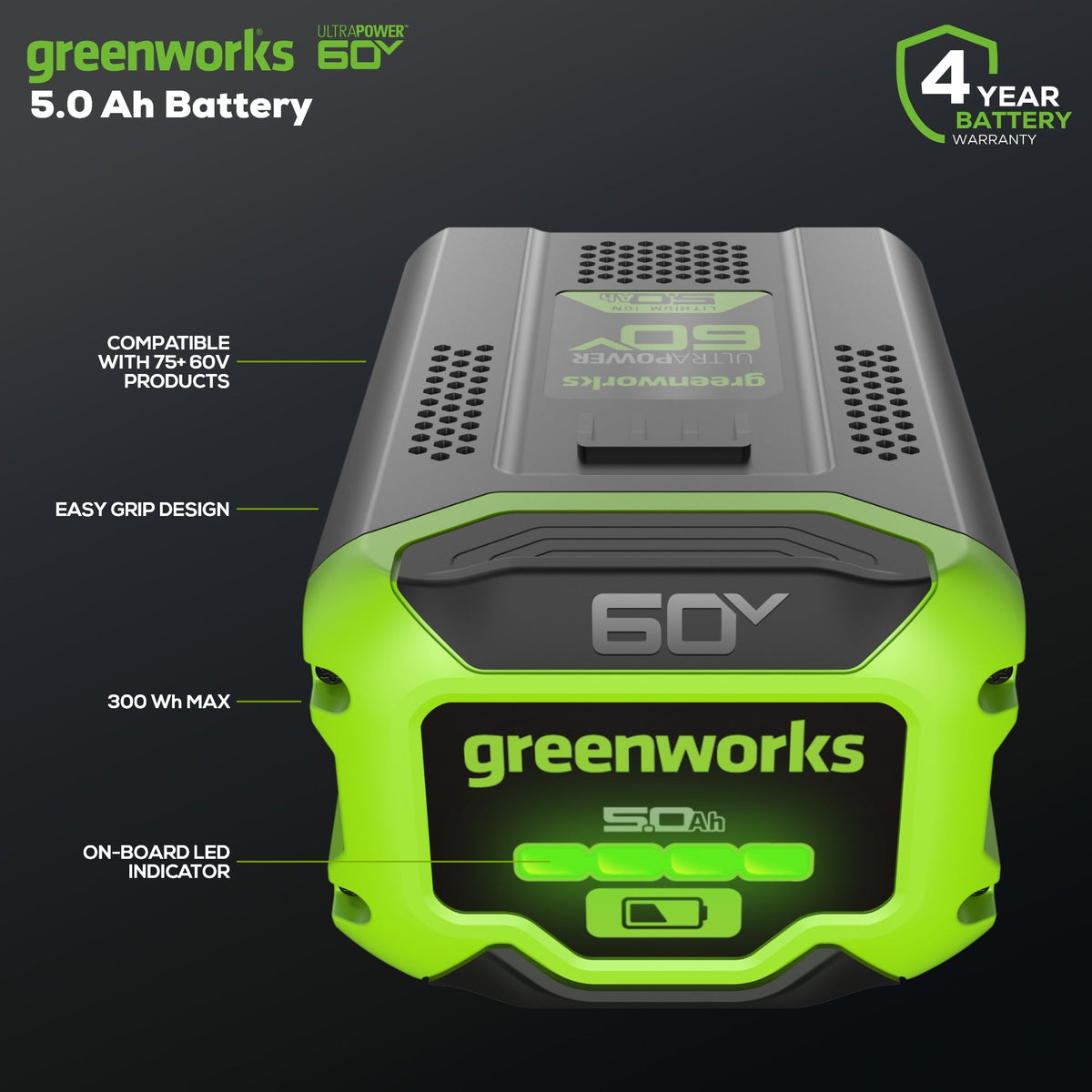 60V 5.0 Ah Ultra Power Battery