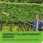80V 20" Cordless Battery Pole Hedge Trimmer (1.2" cut, 4000 SPM): 2.0 Ah Battery and Charger