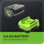 80V 21" Cordless Battery 4-in-1 Self-Propelled Lawn Mower: 4.0 Ah Battery and Charger, LM2108S