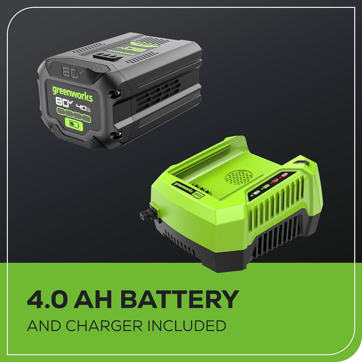 80V 21" Cordless Battery 4-in-1 Self-Propelled Lawn Mower: 4.0 Ah Battery and Charger, LM2108S