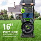 40V 16" Cordless Battery Push Mower 3pc Combo Kit, 4Ah Battery, 2Ah Battery and Charger