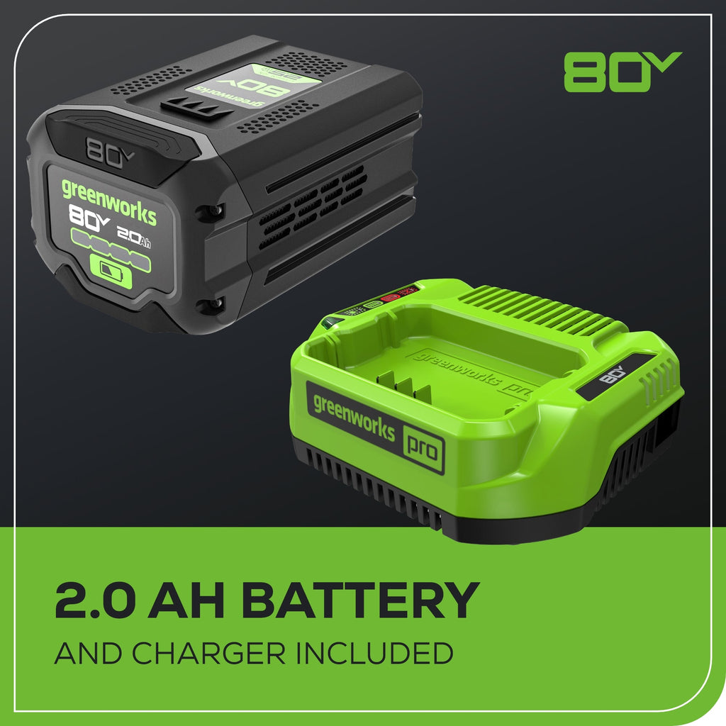 80V Pro 10" Cordless Battery Pole Saw: 2.0 Ah Battery and Charger