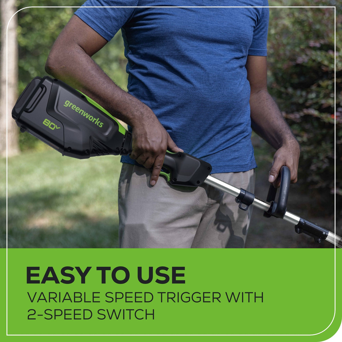 80V 16" Cordless Brushless String Trimmer: 2.0 Ah Battery and 2Amp Charger