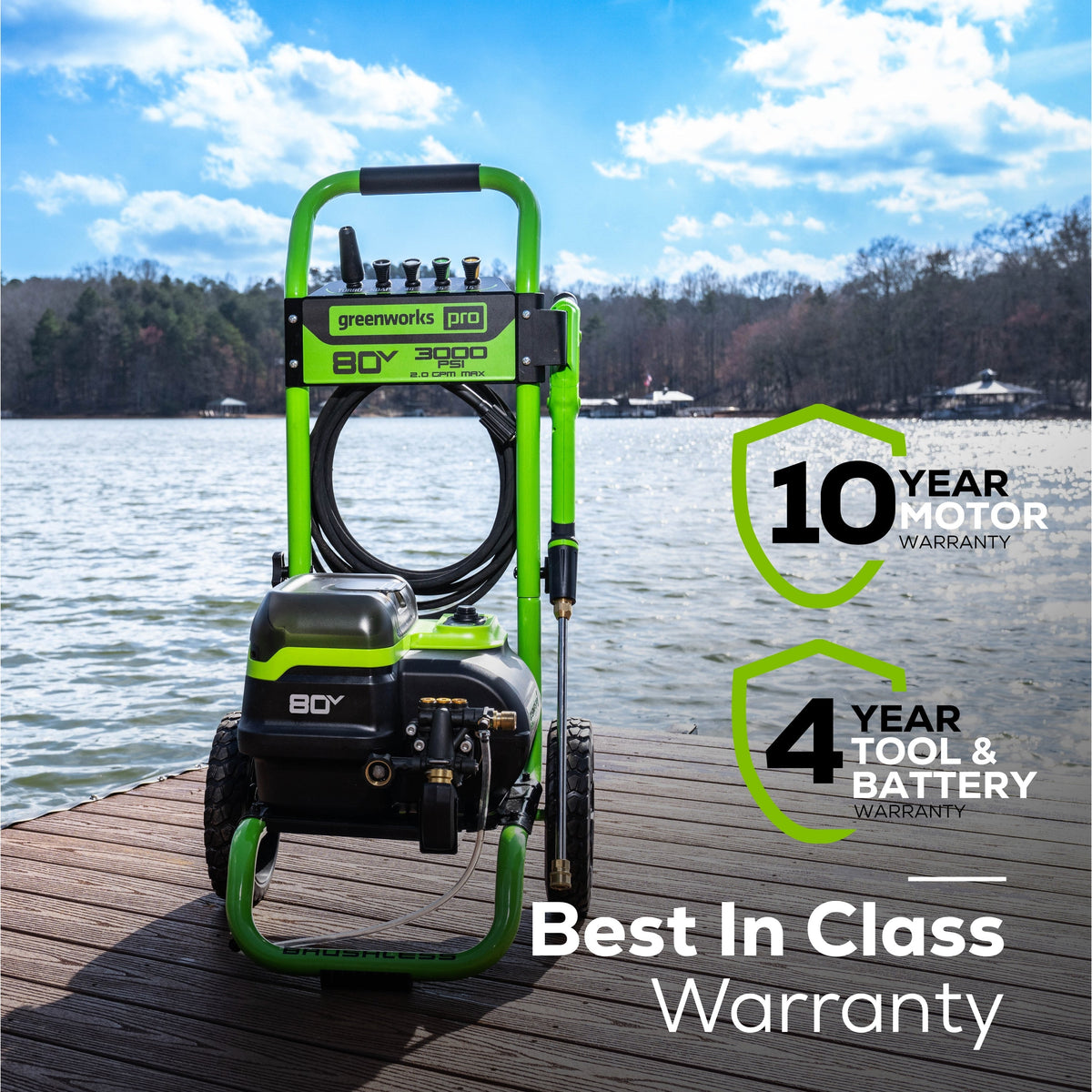 80V 3000-PSI 2.0 GPM Electric Pressure Washer (Tool Only)