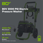80V 3000-PSI 2.0 GPM Electric Pressure Washer (Tool Only)
