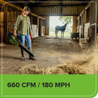 60V 660 CFM Cordless Battery Brushless Leaf Blower: 2.5 Ah Battery and Charger