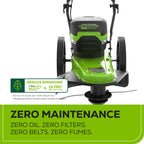 60V 22" Cordless Battery Wheeled String Trimmer, 8.0 Ah Battery and Charger