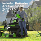 60V 54" MaximusZ Zero Turn Riding Mower: (2) 20.0 Ah (2) 8.0 Ah and (2) 4.0 Ah Batteries and 1.5kW Charger, MZ5461