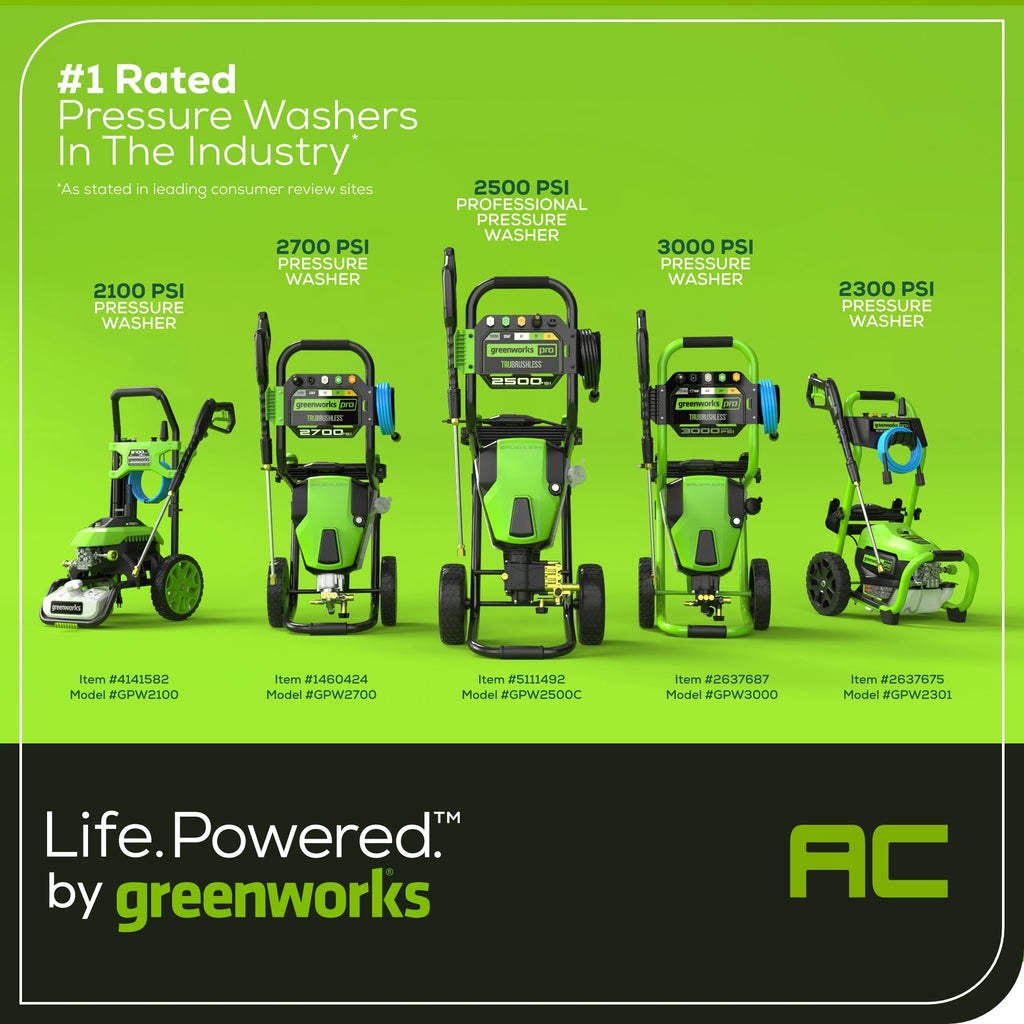 3100 PSI 2.1 GPM Cold Water Electric Pressure Washer