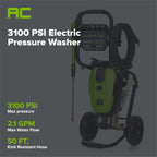 3100 PSI 2.1 GPM Cold Water Electric Pressure Washer