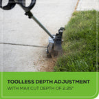 40V 8" Cordless Battery Edger and 12" String Trimmer Combo Kit w 4.0 Ah Battery and Charger