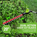 40V 14" Cordless Battery 1.0 kW Chainsaw and 10" Pole Saw and Hedge Trimmer Attachment: (2) 2.5 Ah Battery and (2) Chargers