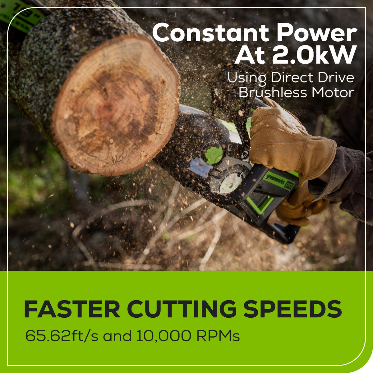 60V 18" Cordless Battery 2.0 kW Chainsaw and 24V 6" Pruner Saw, (1) 4.0 Ah Battery: (1) 2.0 Ah Battery and (2) Chargers