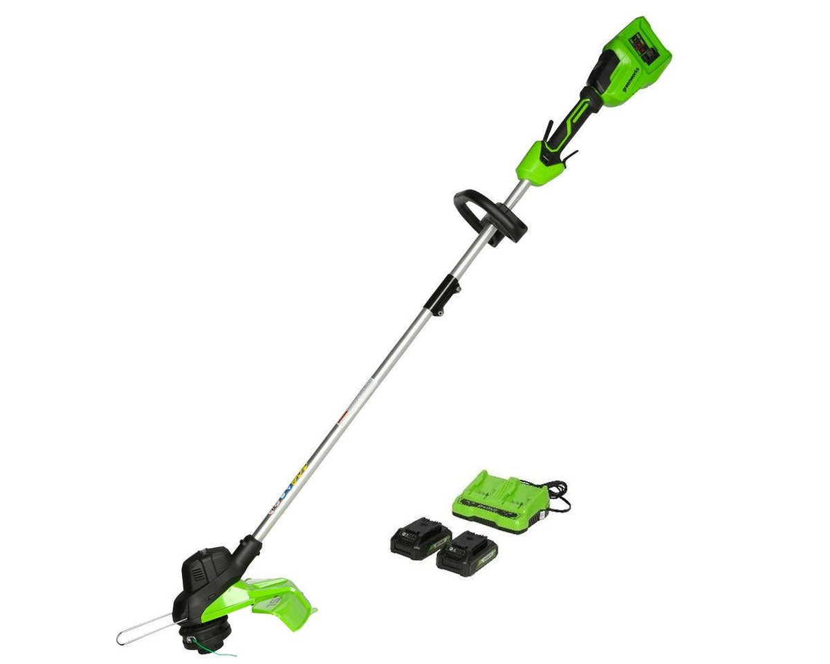 48V (24V x 2) 15" Cordless Battery TORQDRIVE String Trimmer Combo Kit, 24V 320 CFM Blower and 24V 22" Hedge Trimmer: (2) 2.0 Ah USB Batteries and Charger