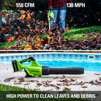 40V 12" Cordless Battery String Trimmer, 550 CFM Blower and 24" Hedge Trimmer Combo Kit: 2.0 Ah Battery and Charger