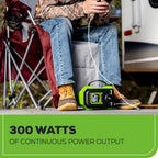 60V Cordless Battery 300 Watt Power Inverter: 2.5 Ah Battery and Charger