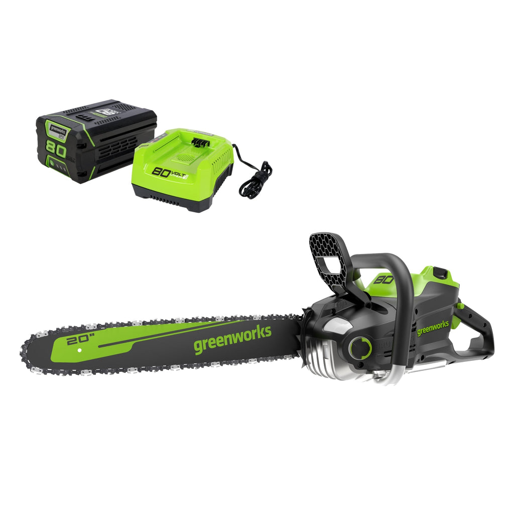80V 20" Cordless Battery Chainsaw: 4.0 Ah Battery and Charger