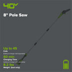 40V 8" Cordless Battery Pole Saw (Tool Only)
