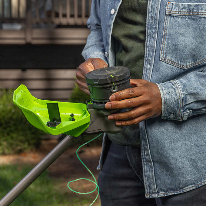 RENEWED 80V 17" Brushless String Trimmer: 2.0 Ah Battery and Charger
