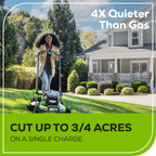 80V 22" Cordless Battery Dual Blade Self-Propelled Lawn Mower: (2) 4.0 Ah Batteries and Rapid Charger, LM2208S