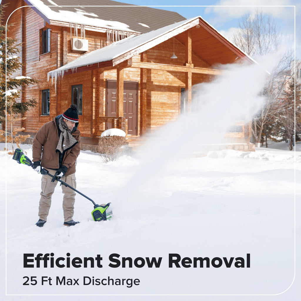 40V 12" Cordless Battery LED Snow Shovel: 4.0 Ah Battery and Charger