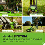 80V 21" Cordless Battery 4-in-1 Push Mower and 16" String Trimmer Combo Kit, (1) 4.0 Ah Battery and (1) Rapid Charger
