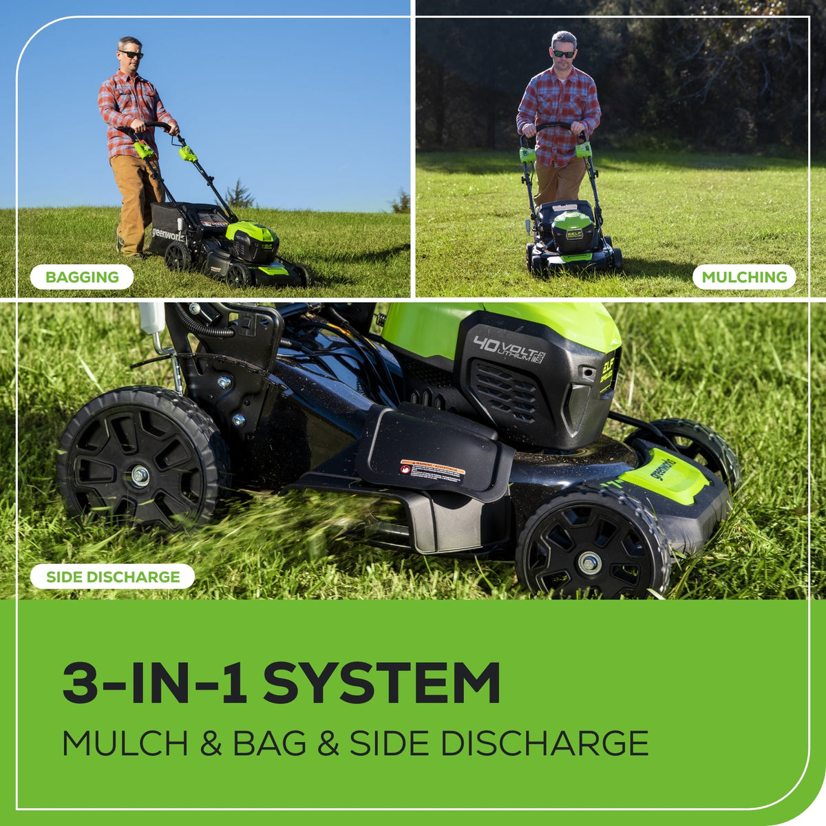 40V 21" Cordless Battery Self-Propelled Lawn Mower 3PC Combo Kit, (1) 5.0Ah Battery: (1) 2.0 Ah Battery and (2) Chargers