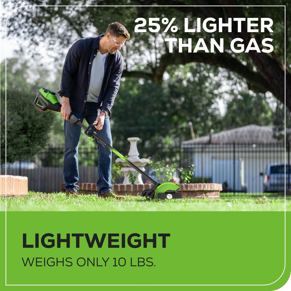 60V 8" Brushless Cordless Battery Edger Black Shaft: (1) 2.5 Ah Battery, (1) 3A Charger