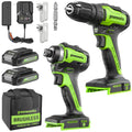 24V Cordless Battery Drill / Driver and Impact Driver Kit: (2) 2.0 Ah Batteries and Charger
