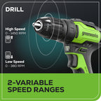 24V Cordless Battery Drill / Driver and Impact Driver Kit: (2) 2.0 Ah Batteries and Charger