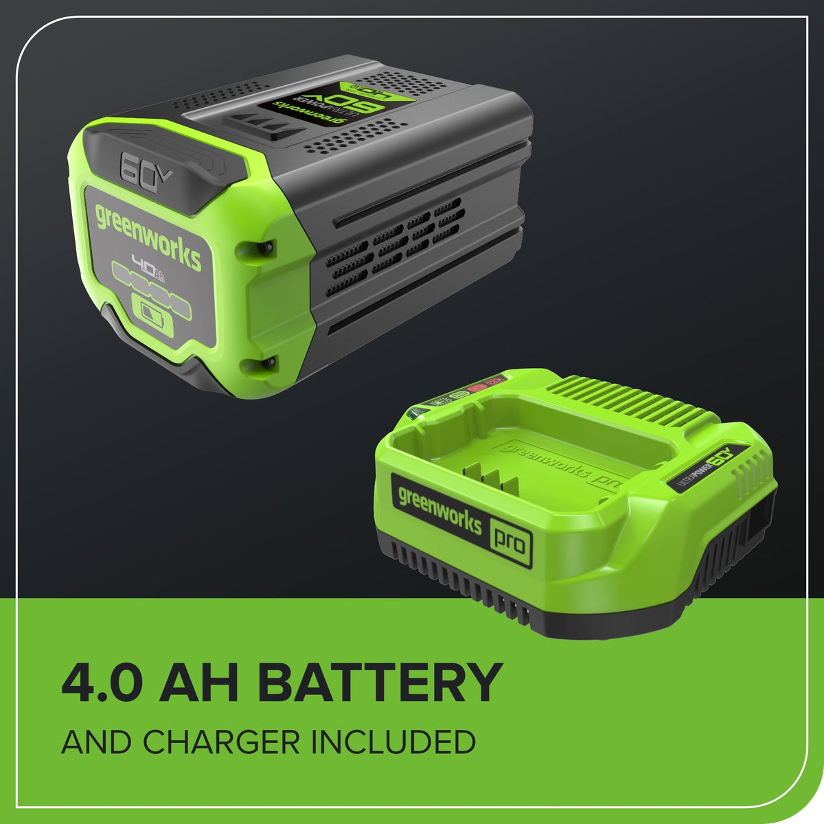 60V 17" Cordless Battery Push Lawn Mower: 4.0 Ah Battery and Charger, LM1716