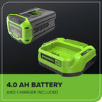 60V 17" Cordless Battery Push Lawn Mower and 610 CFM Jet Blower Combo Kit: 4.0 Ah Battery and Charger
