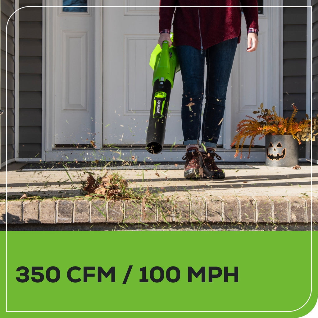 40V 16" Cordless Battery Brushless Push Lawn Mower and 350 CFM Blower Combo Kit: 4.0 Ah Battery and Charger