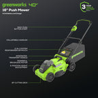 40V 16" Cordless Battery Brushless Push Lawn Mower and 350 CFM Blower Combo Kit: 4.0 Ah Battery and Charger