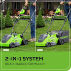 40V 16" Cordless Battery Brushless Push Lawn Mower and 350 CFM Blower Combo Kit: 4.0 Ah Battery and Charger