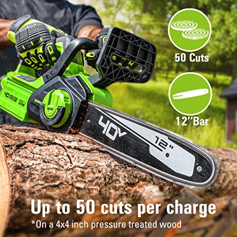 40V 12" Cordless Battery Chainsaw (Tool Only)