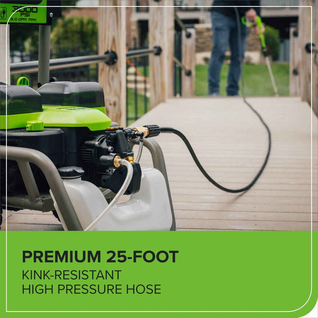 Corded/60V 3000-PSI 2.0 GPM Electric Pressure Washer: (2) 5.0Ah Batteries and Dual-Port Charger