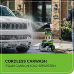 Corded/60V 3000-PSI 2.0 GPM Electric Pressure Washer: (2) 5.0Ah Batteries and Dual-Port Charger