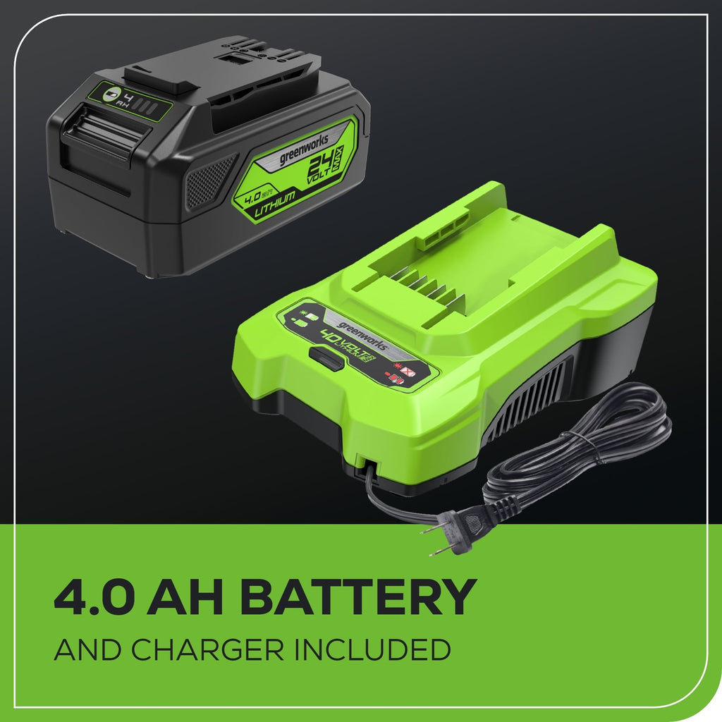 24V 13" Cordless Battery Brushless Push Lawn Mower: 4.0 Ah Battery and Charger, LM1322